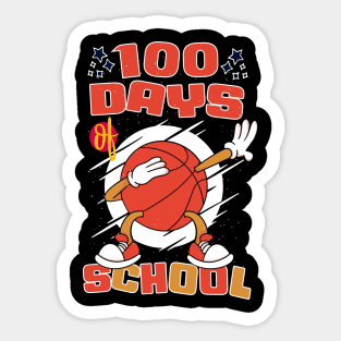 100 days of school featuring a dabbing basketball #1 Sticker